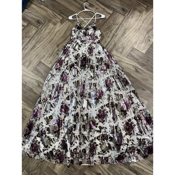 City Triangles Dresses & Skirts - City Triangles Dress Juniors 7  purple flowers Maxi Tulle Ballgown Prom Hoco